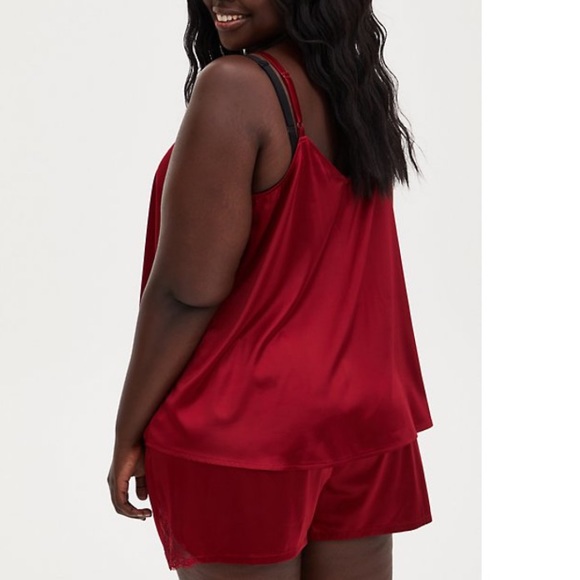 torrid Intimates & Sleepwear Torrid Nwt Red Lace Satin Sleep Short